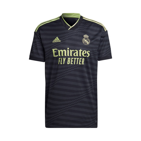 Perforar famoso flor Camiseta adidas Real Madrid CF Tercera Equipación 2022-2023 Black-Pulse  Lime - Fútbol Emotion