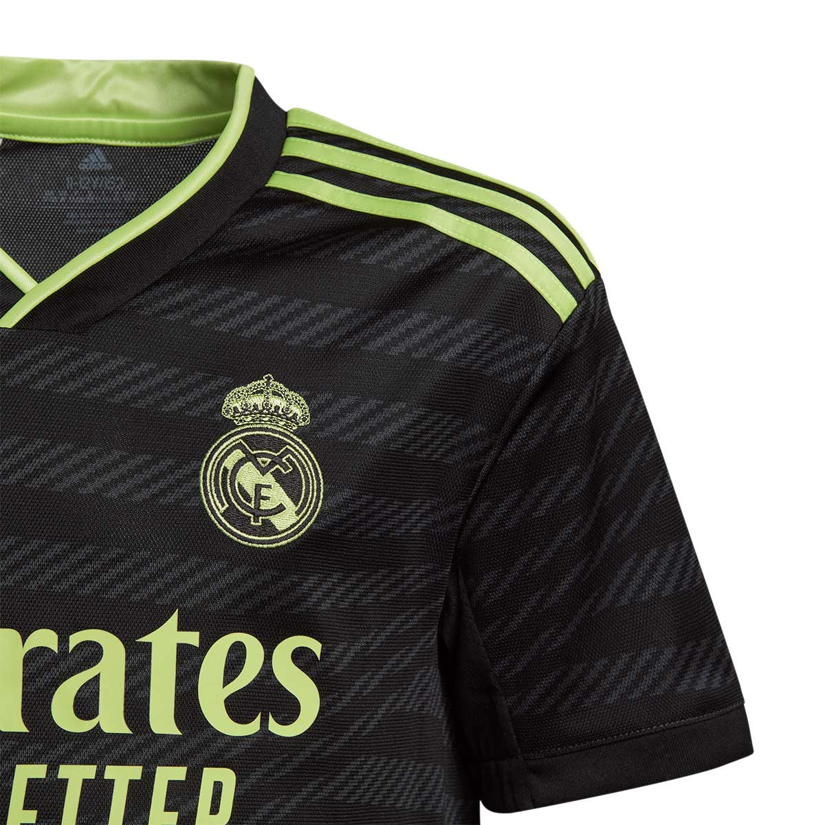 Jersey adidas CF Tercera Equipación 2022-2023 Niño Black-Pulse Lime Fútbol Emotion