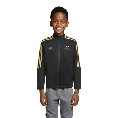 Chaqueta adidas Salah Track Niño Black-Gold Metallic Fútbol Emotion