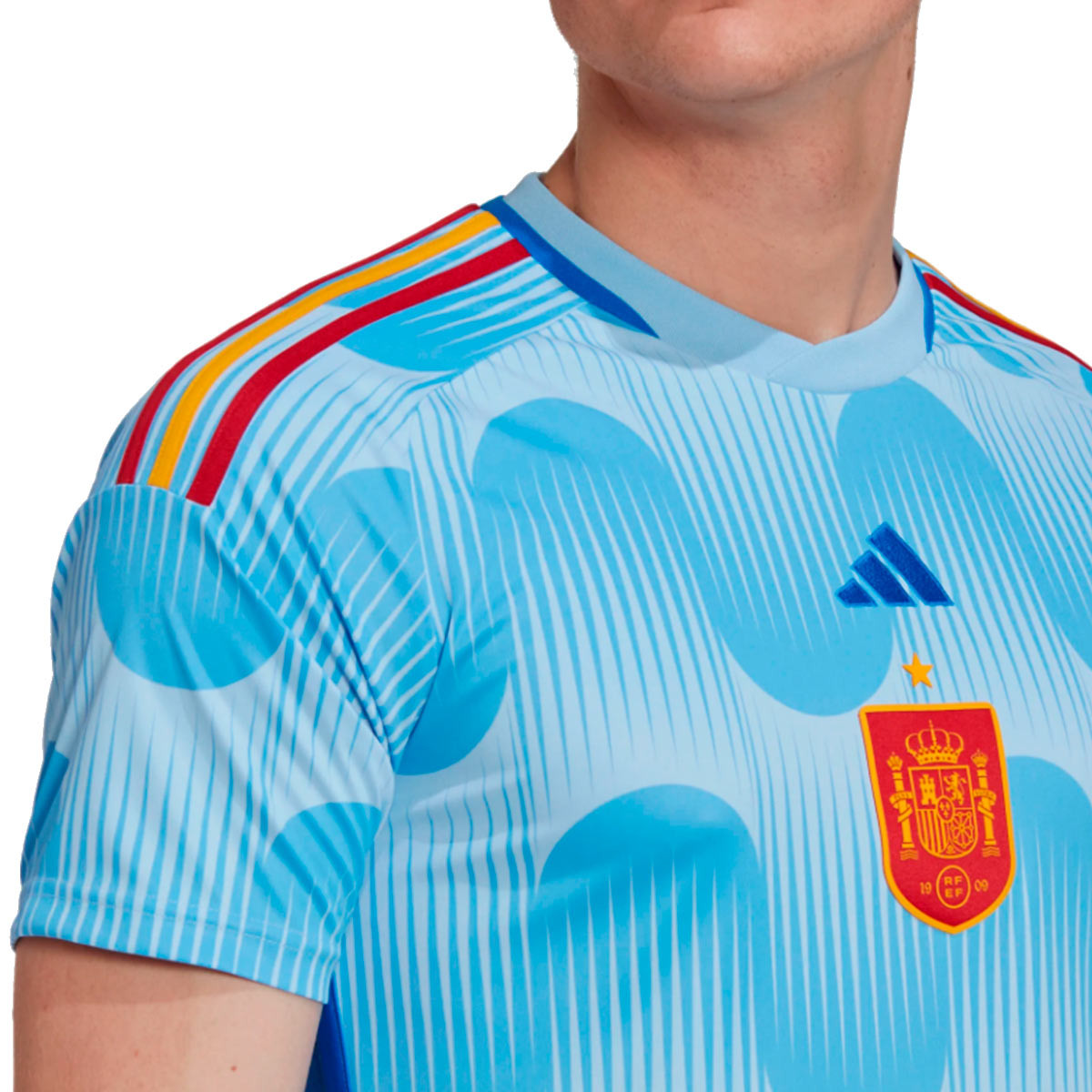 Jersey adidas España Segunda Authentic Mundial 2022 Glow Blue-Glory Blue - Fútbol Emotion