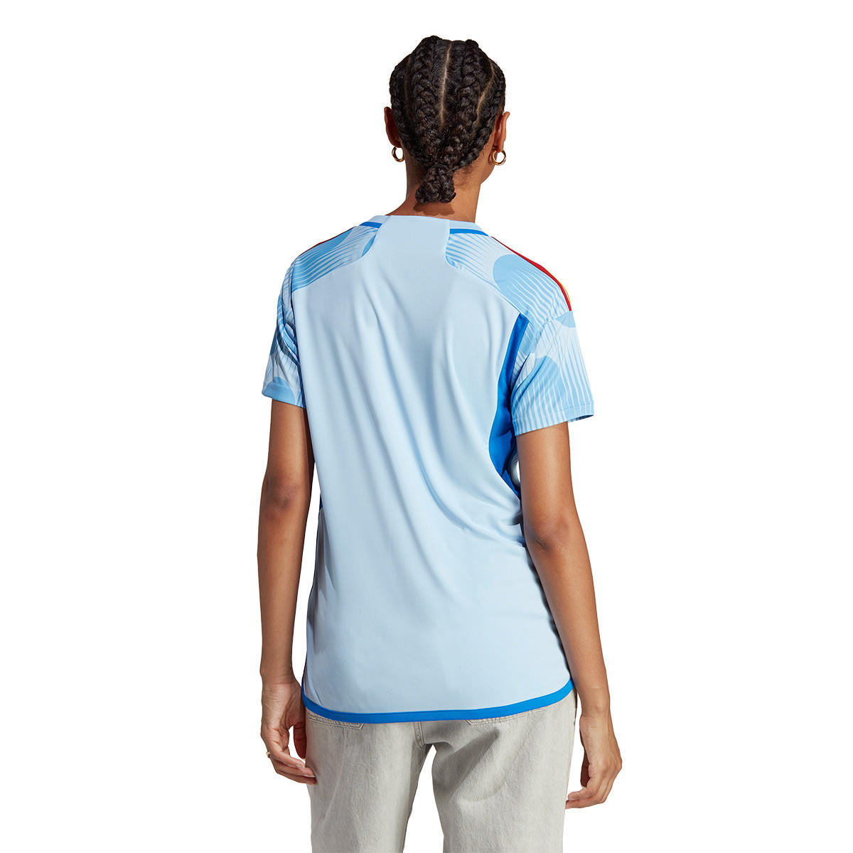 Camiseta España Segunda Equipación Mundial Qatar 2022 Mujer Glow Blue-Glory Blue - Fútbol Emotion