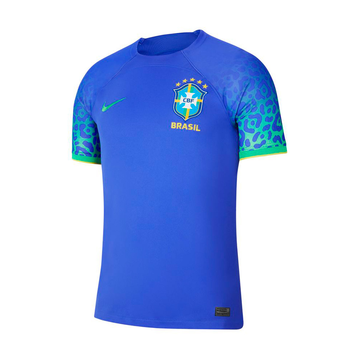 Camiseta Nike Brasil Segunda Equipación Stadium Mundial 2022 Blue-Green Spark-Dynamic Yellow - Fútbol Emotion