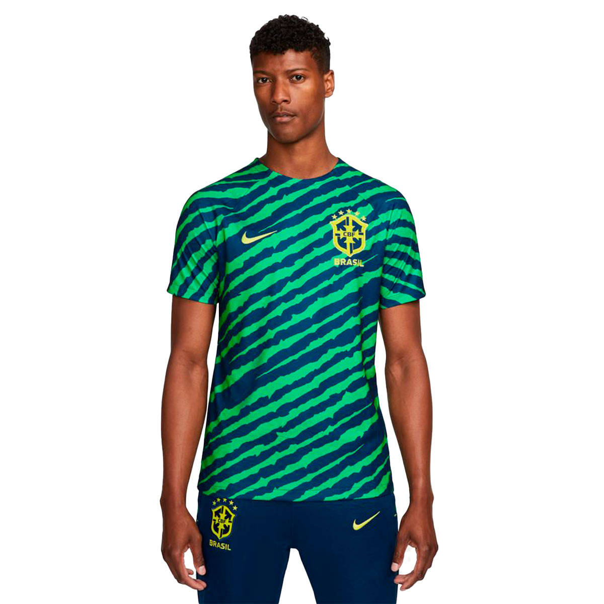 Camiseta Nike Brasil Pre-Match Mundial Coastal Blue-Coastal Blue - Emotion