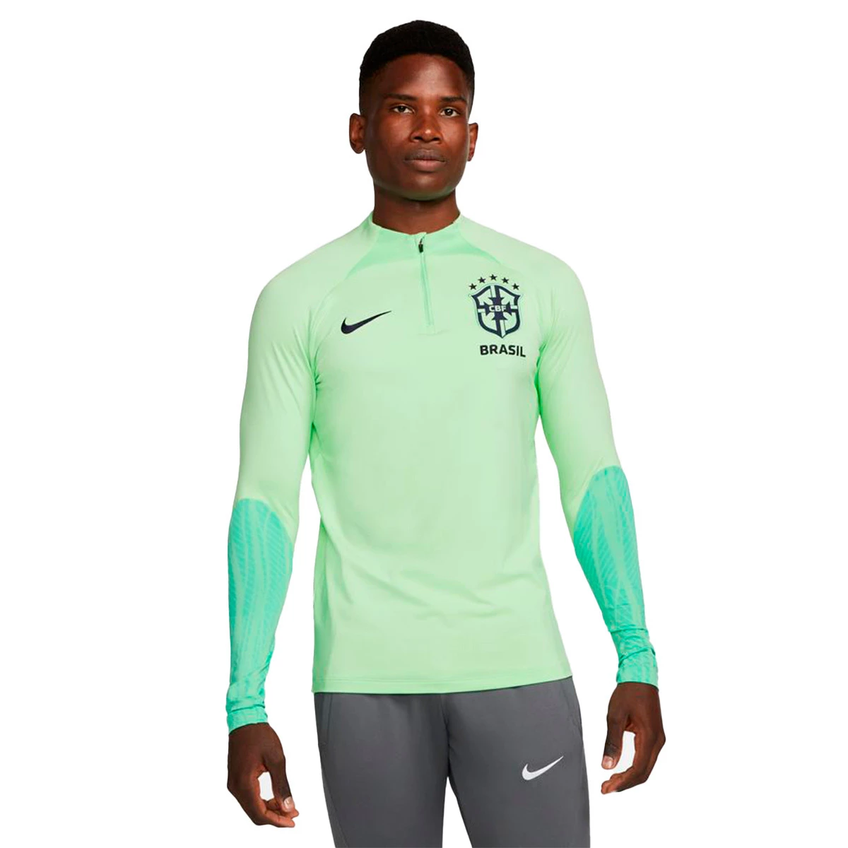 Felpa Nike Brasile Training Mondiale Qatar 2022 Cucumber Calm
