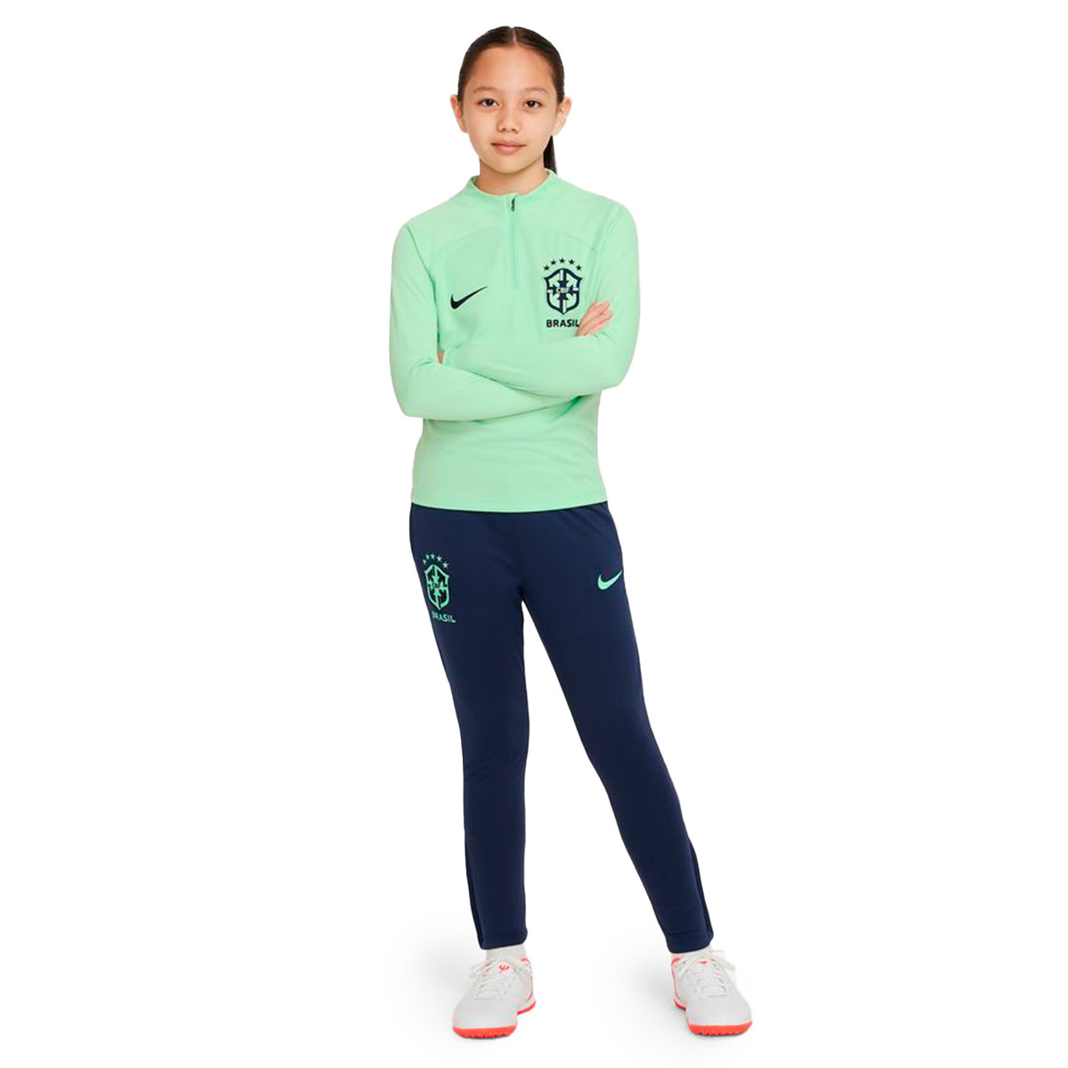 Sweatshirt Nike Brasil Training Mundial Qatar 2022 Ni o Cucumber