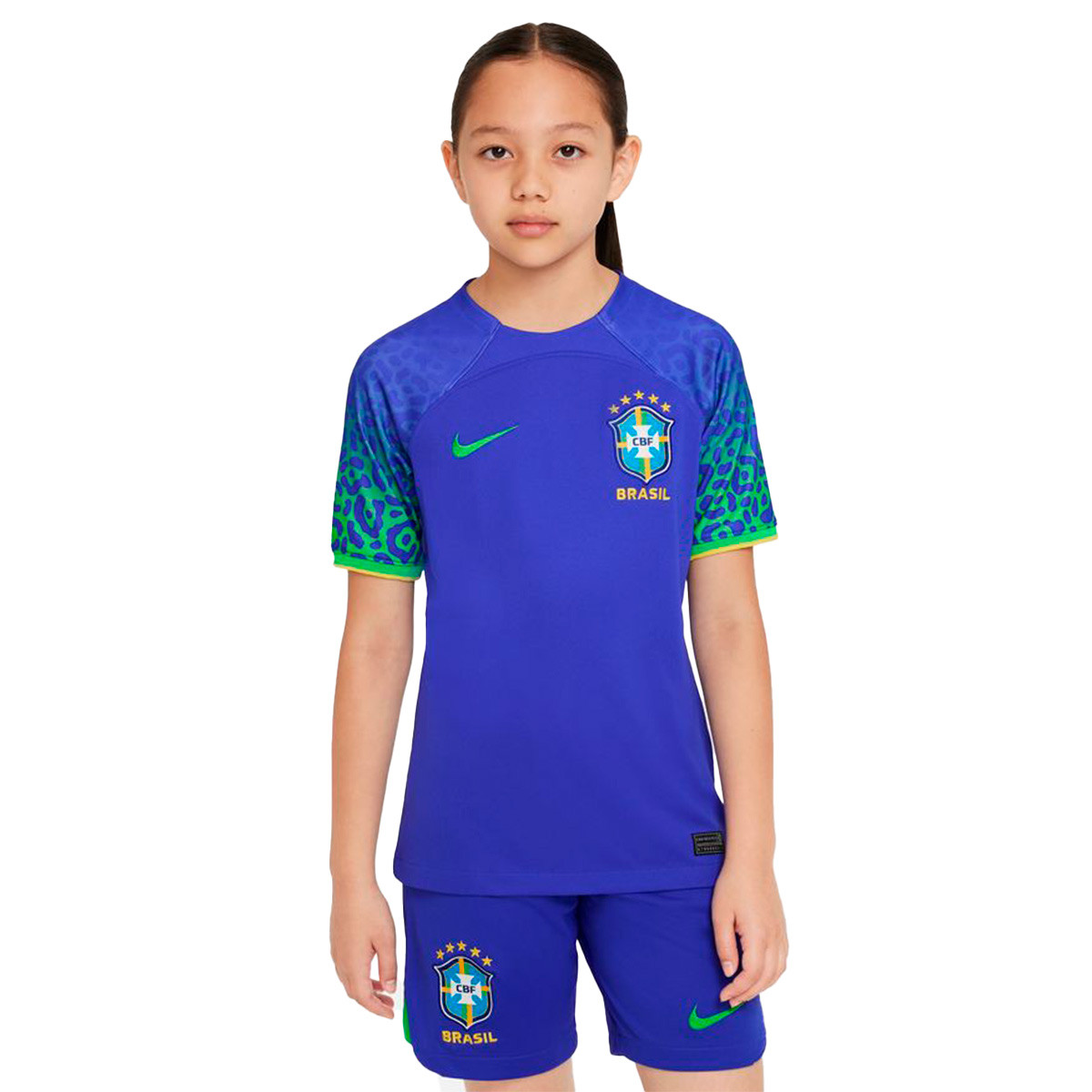 Camiseta Nike Brasil Segunda Equipación Stadium Qatar 2022 Niño Blue - Fútbol Emotion
