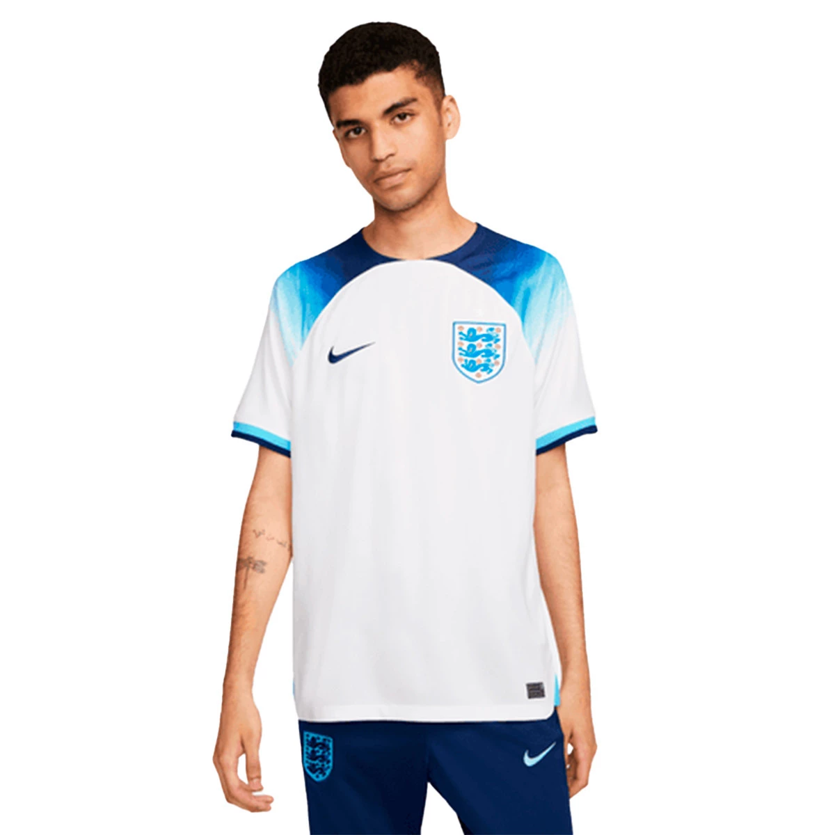 Jersey Nike England Home Jersey Stadium World Cup Qatar 2022 White Blue Futbol Emotion