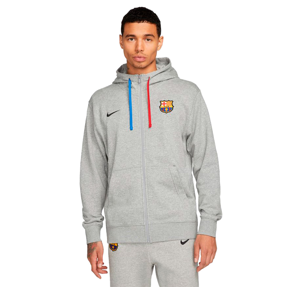 FC Barcelona Fanswear 2022-2023 Dark Grey Heather-Signal Blue-University - Emotion