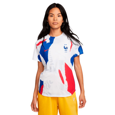 Maglia Francia Pre-Match Mondiale Qatar 2022 Donna