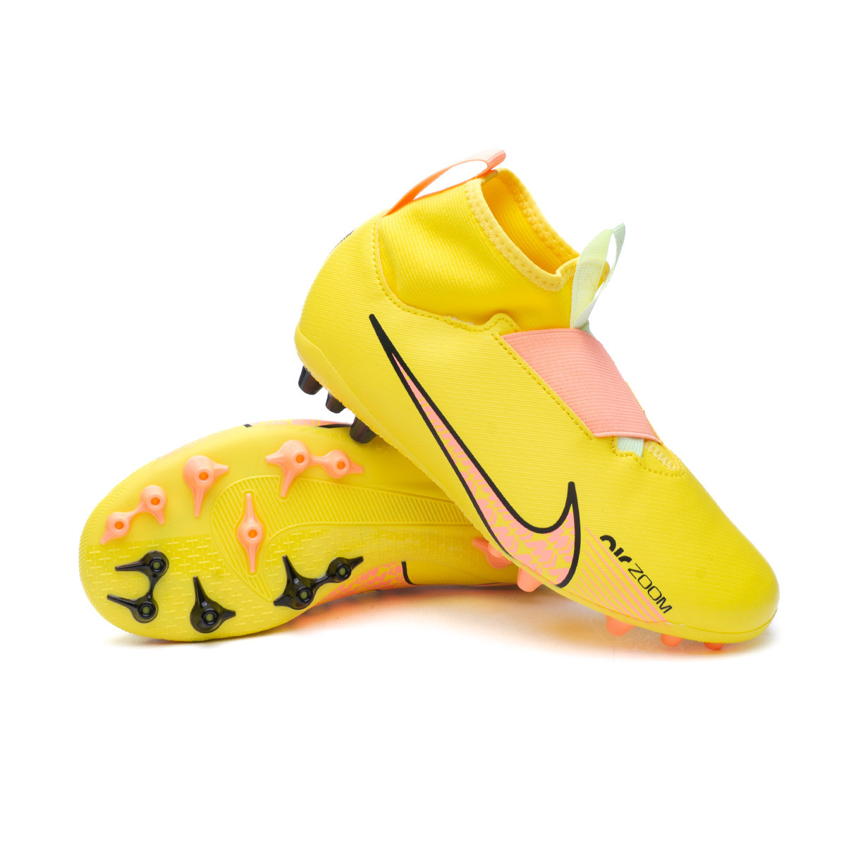 Bota de fútbol Air Zoom Mercurial 9 Academy Niño Yellow Strike-Sunset Glow-Volt Ice - Emotion