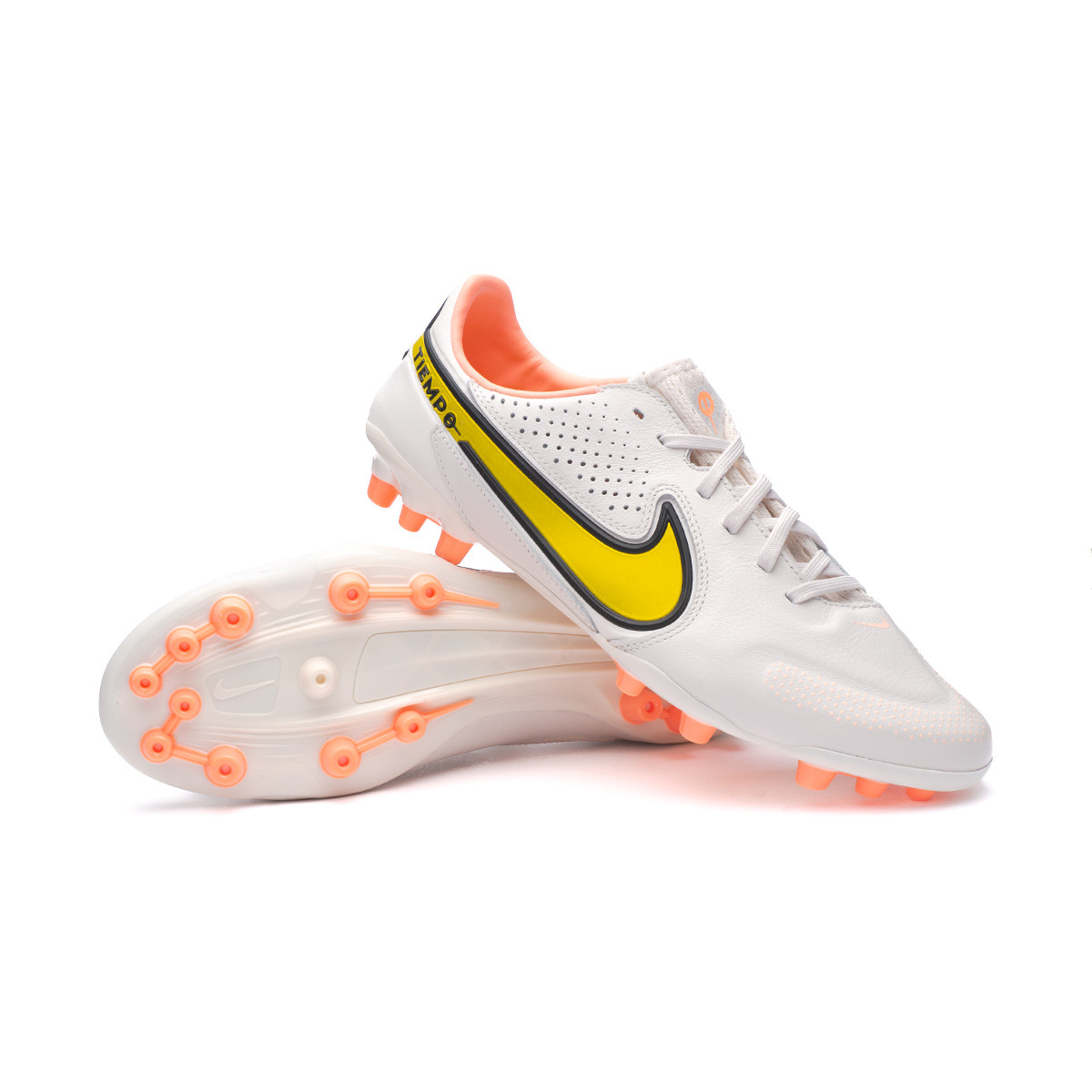 Cantina programa Por encima de la cabeza y el hombro Bota de fútbol Nike Tiempo Legend 9 Pro AG Yellow Strike-Sunset Glow-Black  - Fútbol Emotion