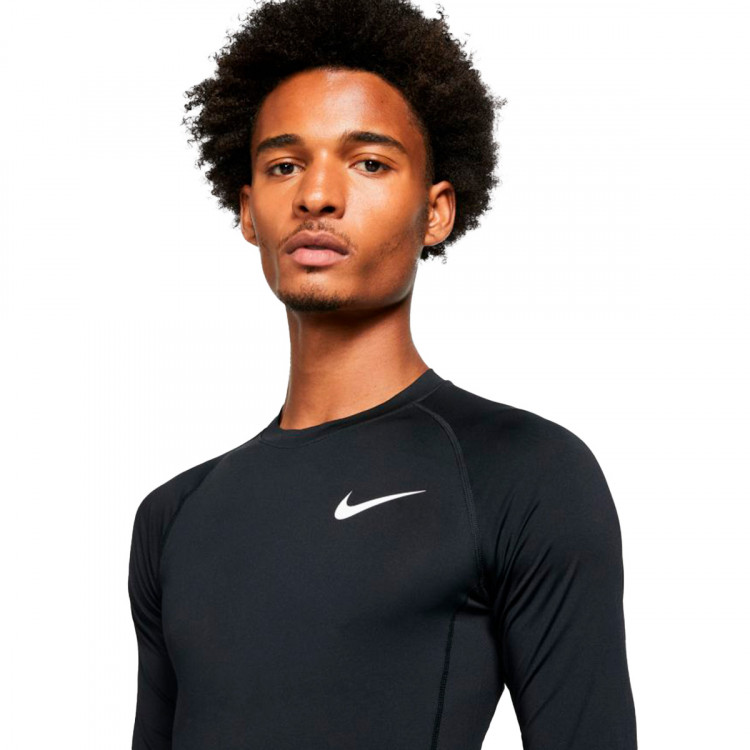 Jersey Nike Dri-Fit Nike Pro LS Tight Black-White - Fútbol Emotion