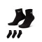 Calcetines 3 Pairs Training Ankle Black-White