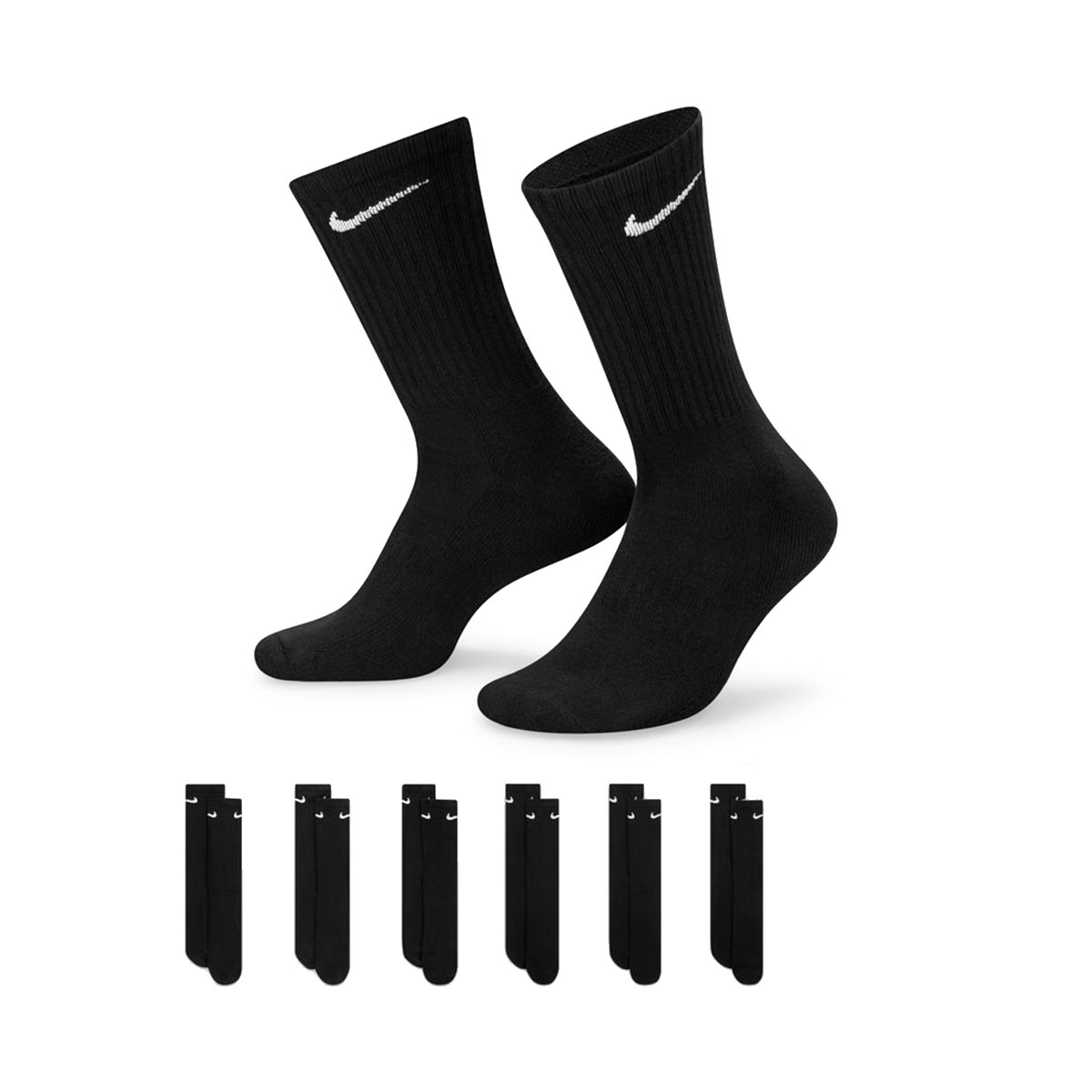 tornillo Formular solamente Calcetines Nike Training Crew (6 Pares) Black-White - Fútbol Emotion