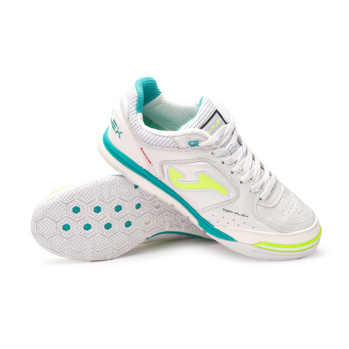 Futsal Shoes Joma Top Flex Rebound White-Turquoise - Fútbol Emotion