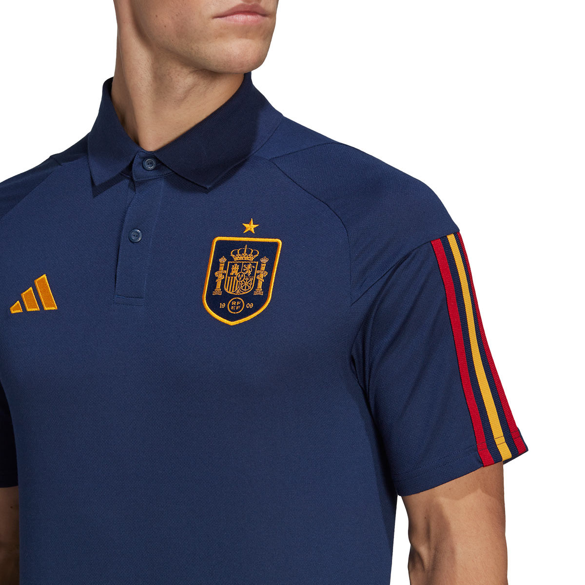 Polo adidas España Fanswear Mundial Qatar 2022 Blue Fútbol Emotion