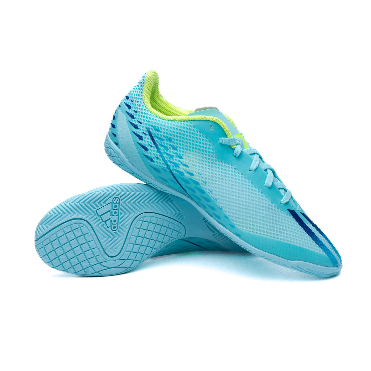 futsal adidas X Speedportal .4 IN Sala Clear Aqua-Power Blue-Solar Yellow - Fútbol Emotion