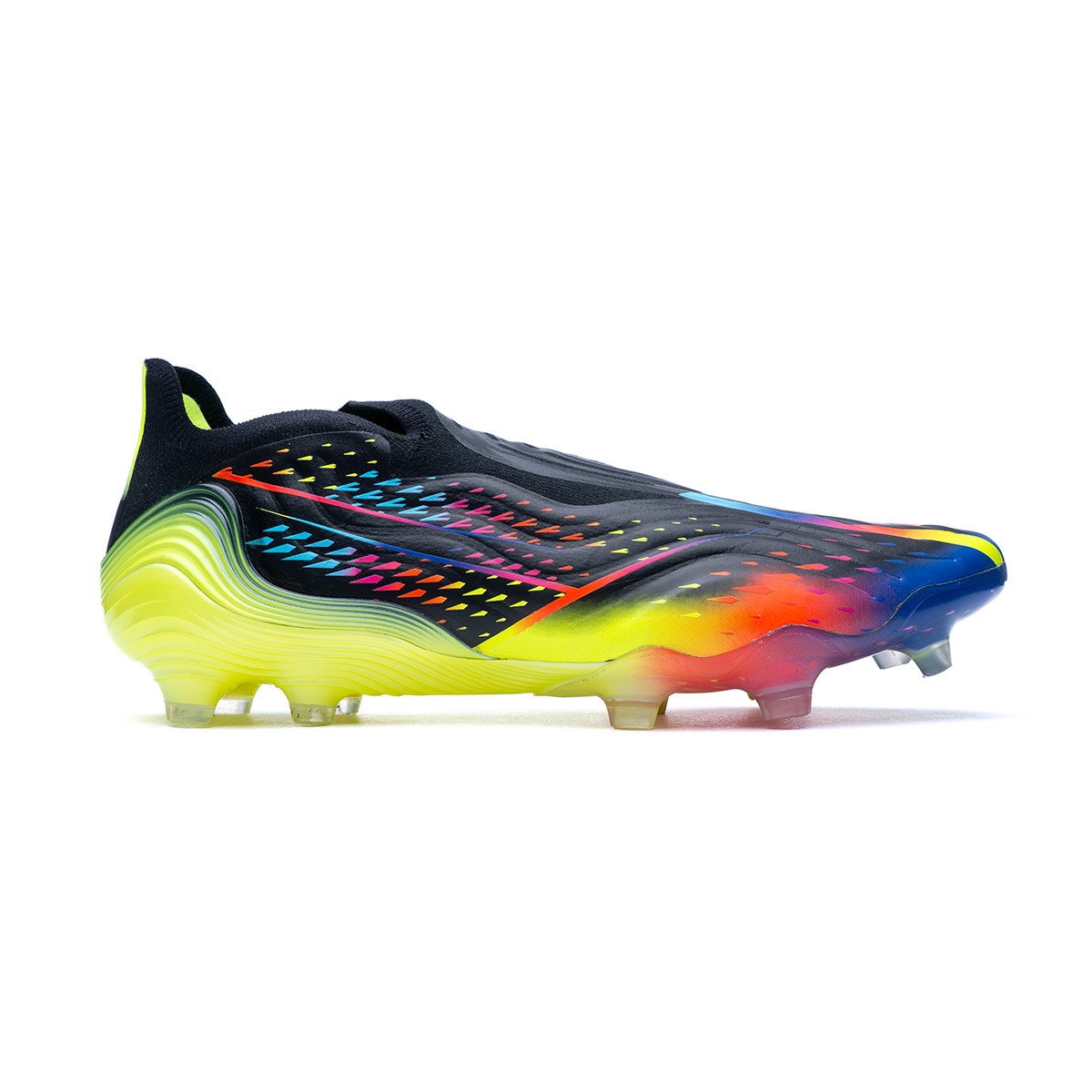 Bota de Copa Sense + FG Core Black-Bright Cyan-Solar Yellow - Fútbol Emotion