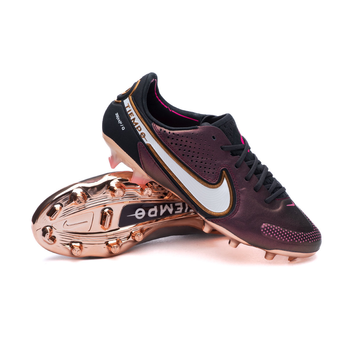 Bota de Nike Tiempo Legend 9 FG Space Purple-White-Off Noir Fútbol Emotion