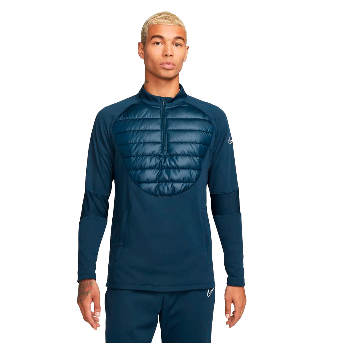 Sweatshirt Nike Therma Fit Academy Winter Warrior Armory Navy Reflektierendes Silber Futbol Emotion