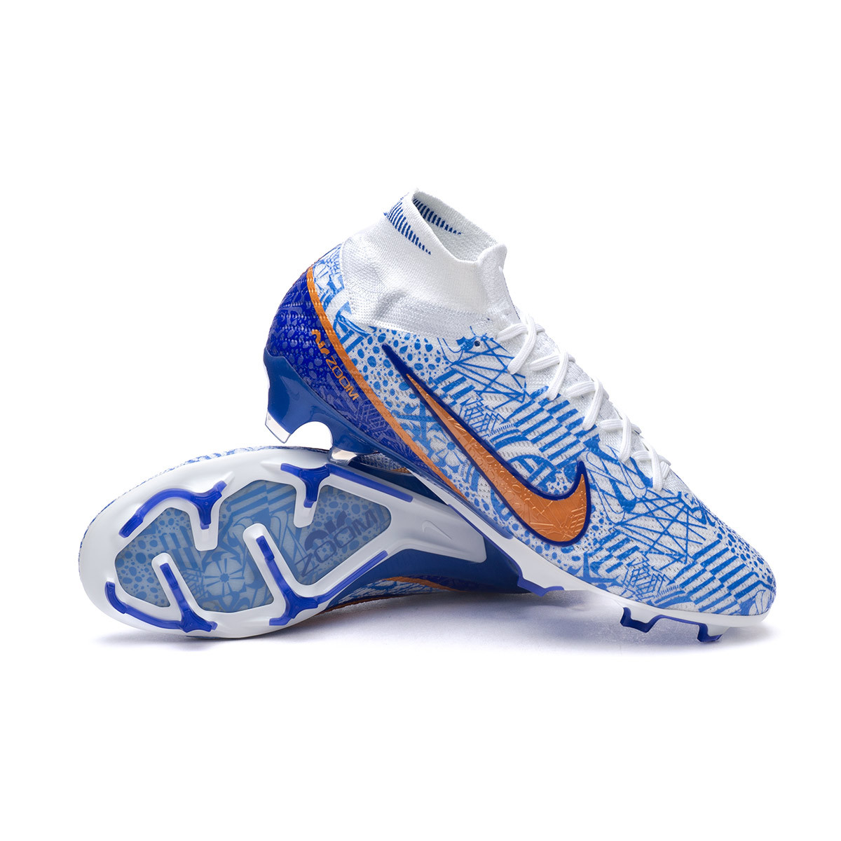 Football Boots Nike Air Zoom Superfly 9 Elite CR7 FG White-Metallic Cooper-Concord - Fútbol Emotion