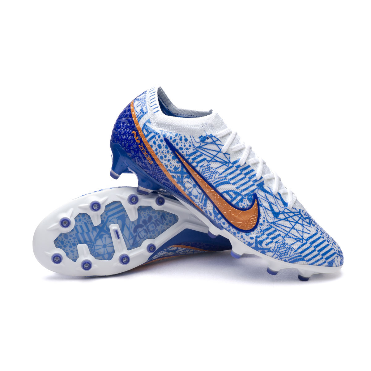 Cerdito Silenciosamente interrumpir Bota de fútbol Nike Air Zoom Mercurial Vapor 15 Elite CR7 AG-Pro  White-Metallic Cooper-Concord - Fútbol Emotion