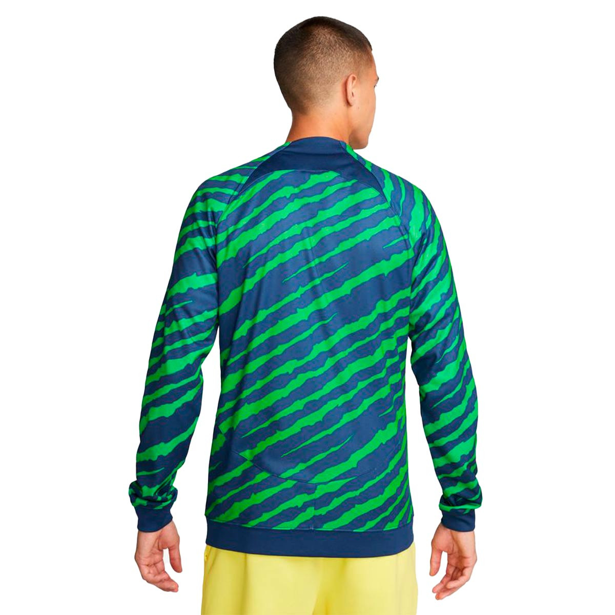 Chaqueta Brasil Pre-Match Mundial 2022 Coastal Blue-Light Green Spark - Fútbol Emotion