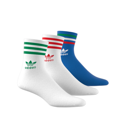 Calcetines adidas Clásicos Media Caña (Pack 3) Nations White-Bright Royal -