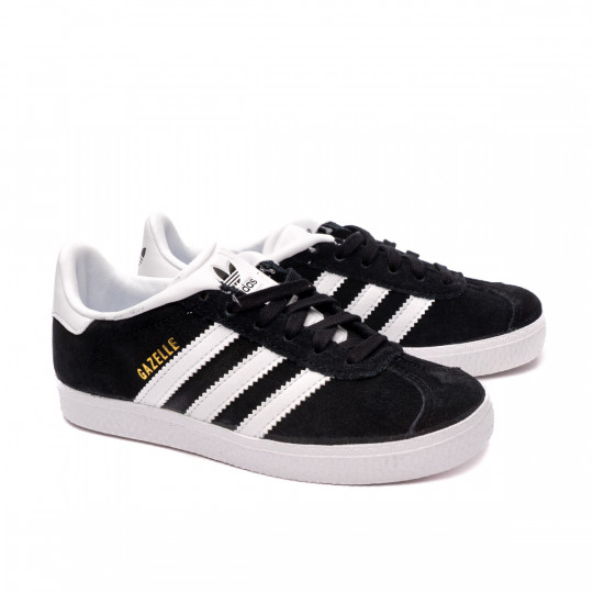 código Terraplén Empleado Zapatilla adidas Gazelle Niño Core Black- White-Gold Met. - Fútbol Emotion