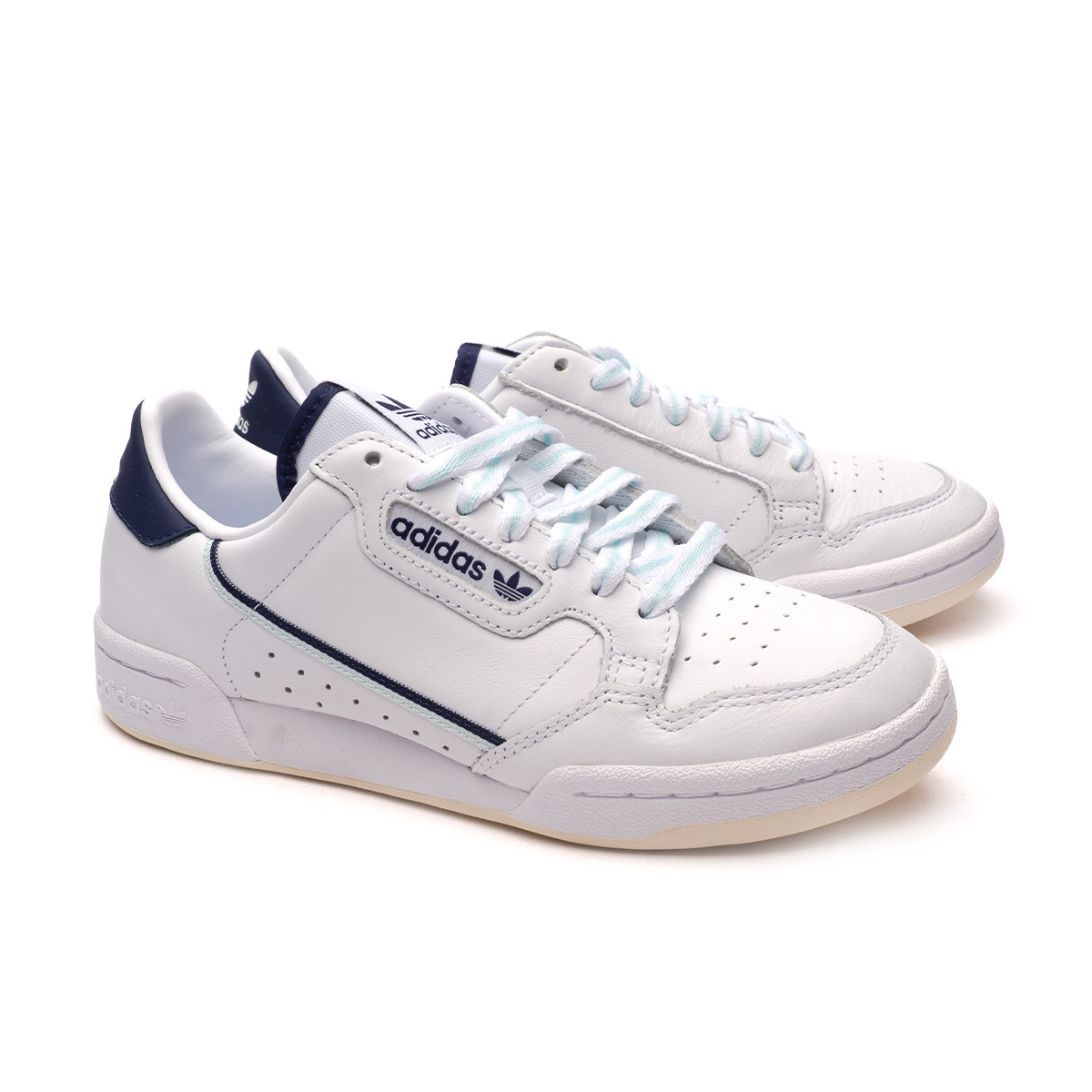 Golpeteo Apoyarse Detallado Tenis adidas Continental 80 Mujer White-Night Sky-Almost Blue - Fútbol  Emotion