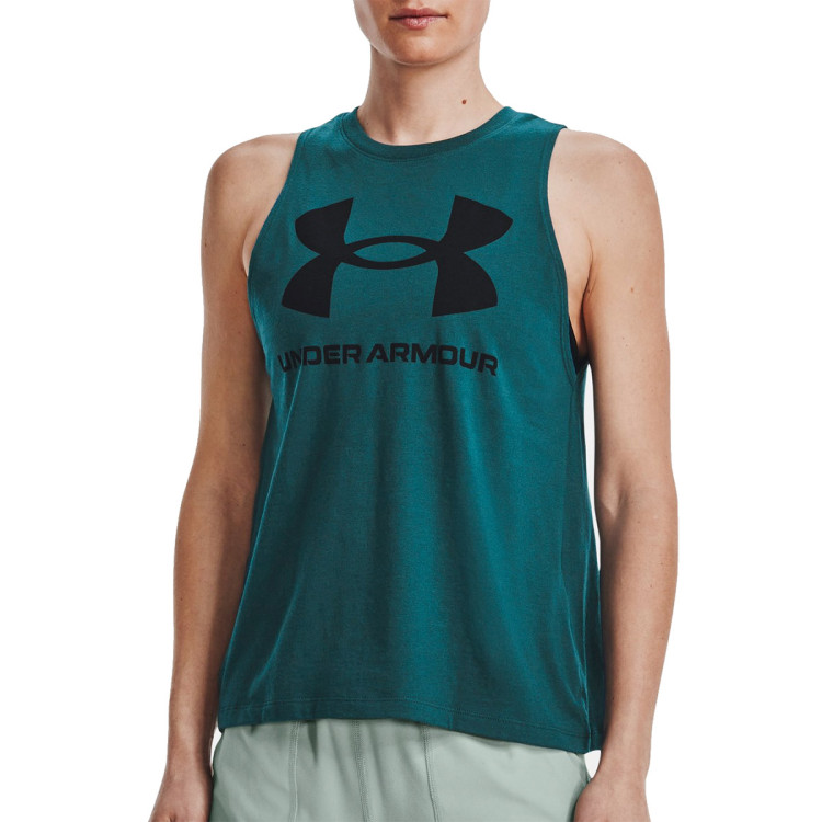 Jersey Under Armour Live Sportstyle Graphic Tank Mujer Tourmaline TealBlack Fútbol Emotion