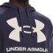 Sudadera UA Rival Fleece Big Logo Hoodie Tempered Steel-Onyx White