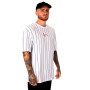 Small Signature Pinstripe White