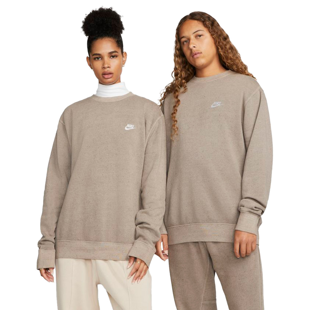 Sweatshirt Nike Club+ Crew Revival Olive Grey - Fútbol Emotion
