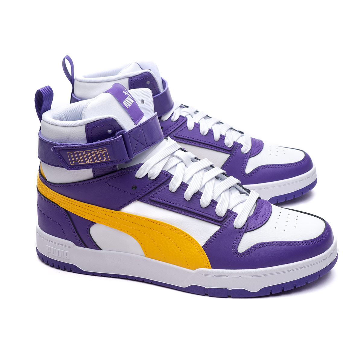 máquina de coser Sabroso Petrificar Zapatilla Puma RBD Game Prism Violet-Spectra Yellow-White - Fútbol Emotion