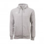 Fleece zip through small logo hoddie