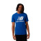 Camiseta Essentials Stacked Logo Blue
