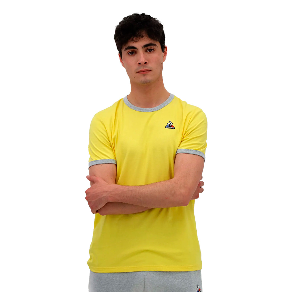 frío Mata reparar Camiseta Le coq sportif Bat Tee SS N°3 Lemon zest - Fútbol Emotion