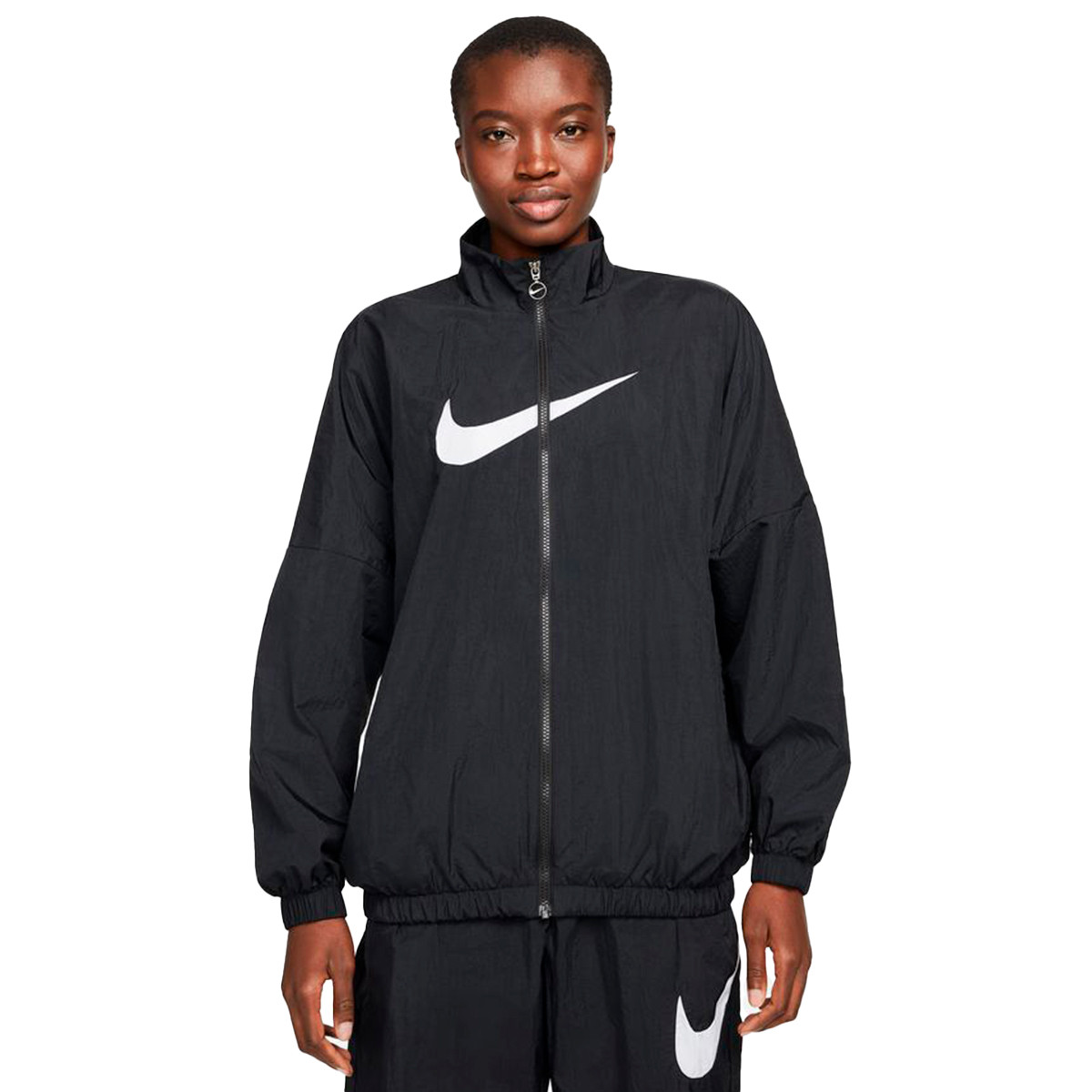 Veste Nike Femme Sportswear Essentials Woven Hbr Black White