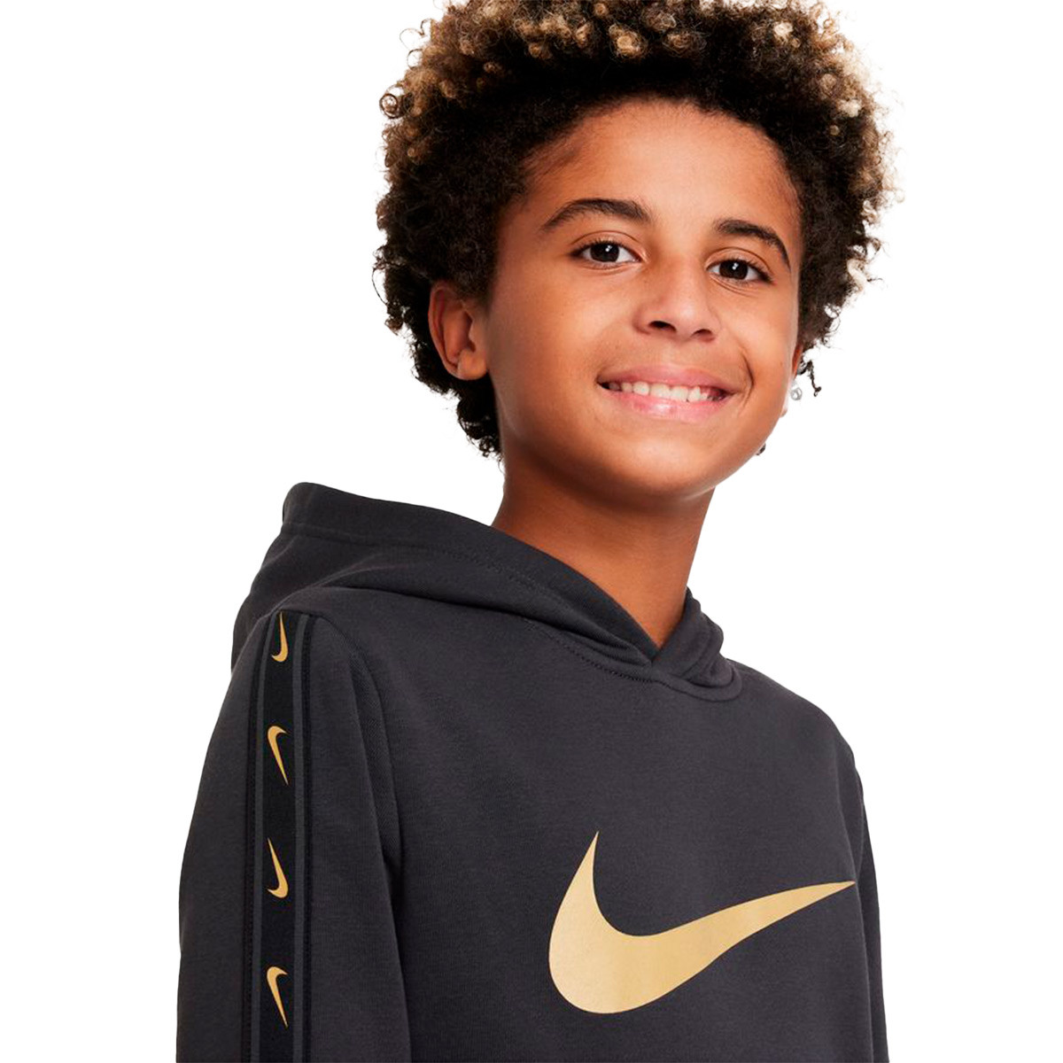 Nike Sportswear Pullover Hoodie Niño Smoke Grey-Metallic Gold - Emotion