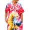 Camiseta Serif Tie Dye Baseball Multicolor