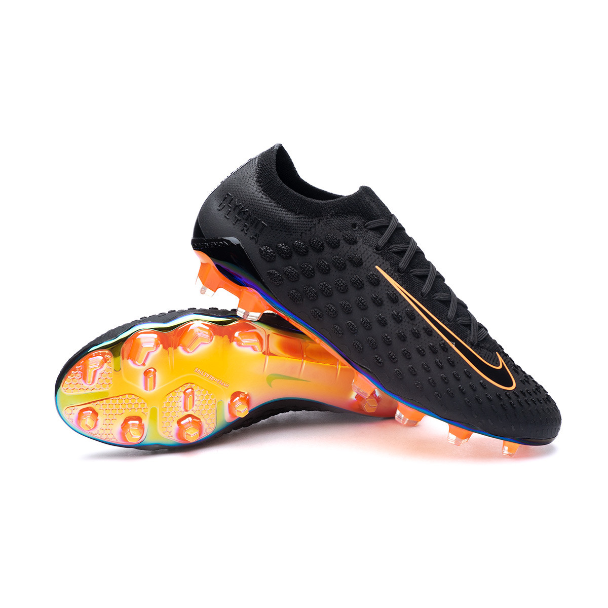 Bota de Nike Phantom Ultra Venom FG Black-Bright Citrus - Fútbol Emotion