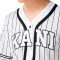 Camiseta Serif Pinstripe Baseball White-Black