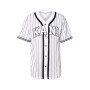 Serif Pinstripe Baseball-White-Black