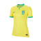 Camiseta Brasil Primera Equipación Stadium Mundial Qatar 2022 Mujer Dynamic Yellow-Green Spark-Paramount Blue