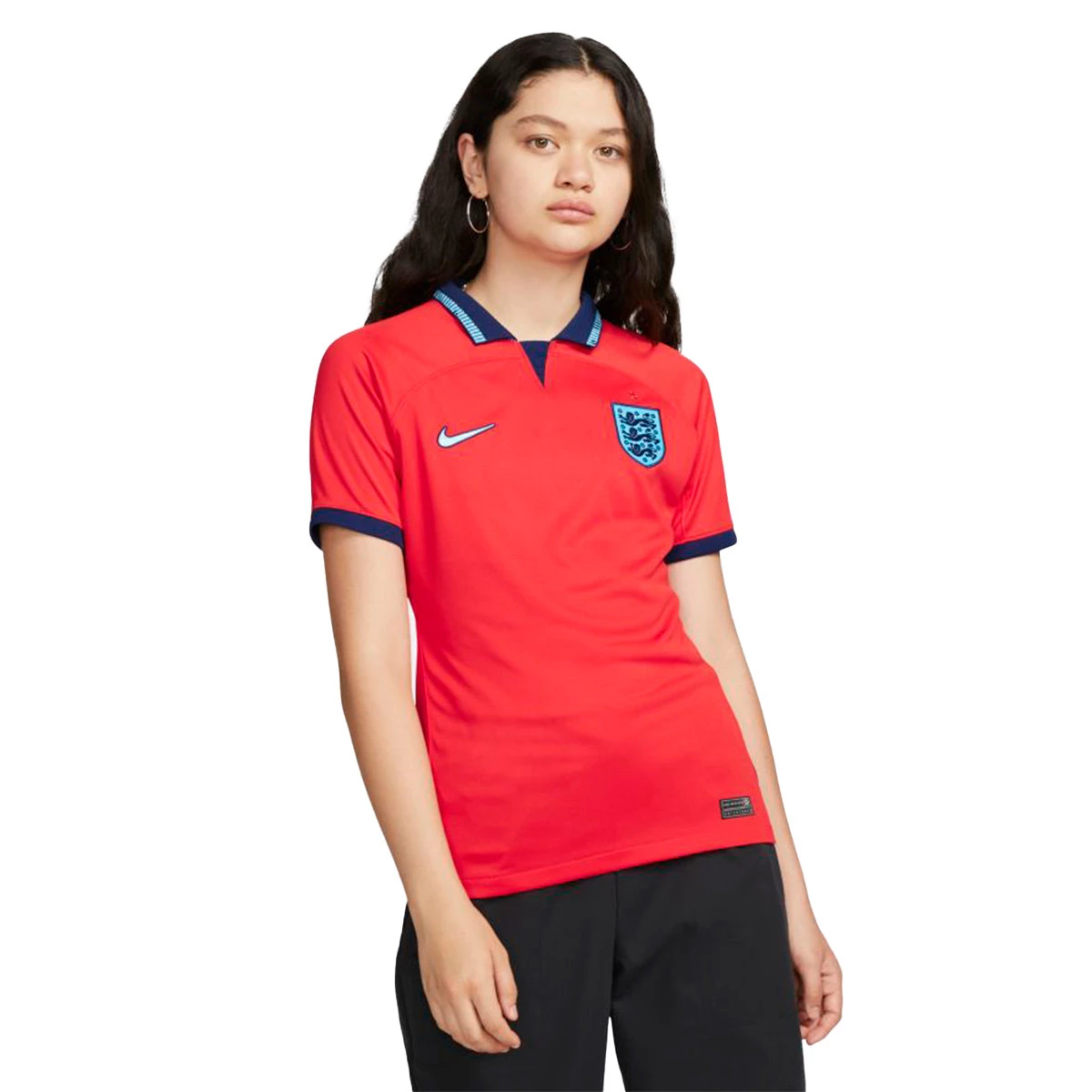 Jersey Nike Women England Away Jersey Stadium World Cup Qatar 2022 Challenge Red Blue Void Blue Fury Futbol Emotion