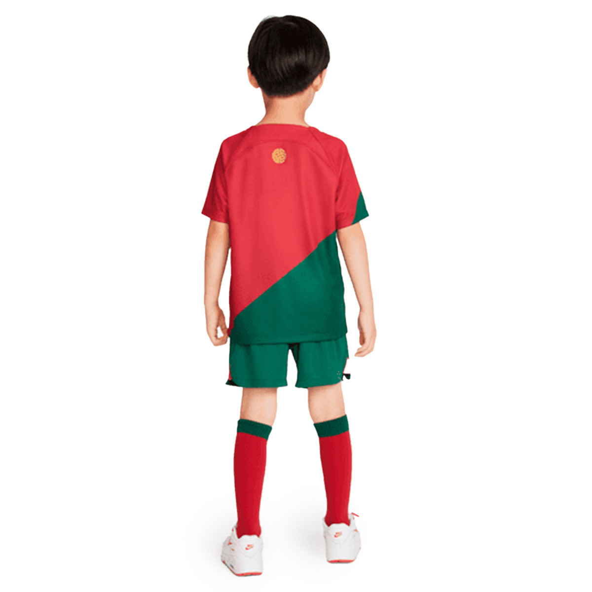 Conjunto Portugal Primera Equipación Stadium Mundial 2022 Niño Pepper Red-Gorge Green-Gold Dart - Fútbol Emotion