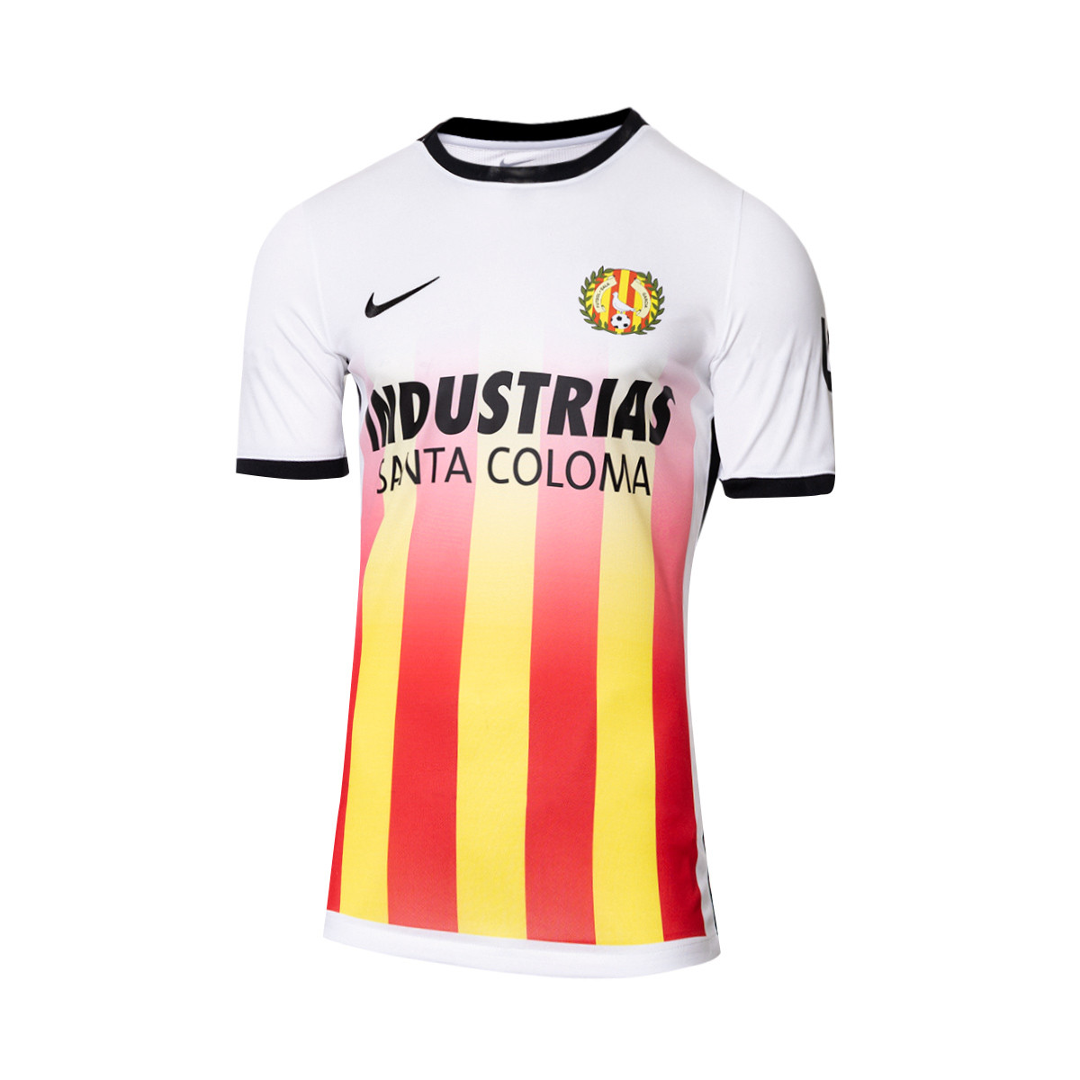 Nike Industrias Santa Coloma Primera Equipación 2022-2023 White-Black-Red-Yellow - Emotion