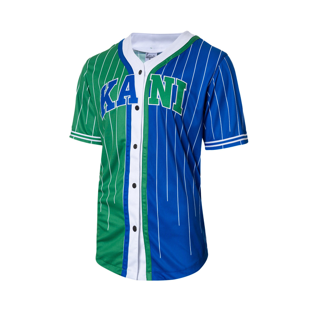 Kani Serif Pinstripe Block Shirt Blue-Green-White Fútbol Emotion