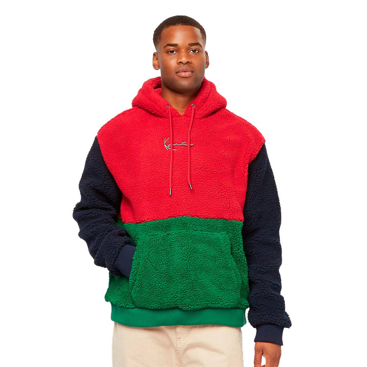 sudadera-karl-kani-metal-signature-block-teddy-red-green-navy-0